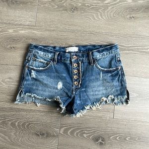 FREE PEOPLE Denim Jean Shorts Size 26